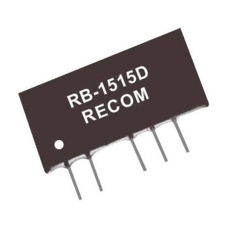 RECOM RB-0512D Convertitore DC/DC da circuito stampato 5 V/DC 12 V/DC, -12 V/DC 42 mA 1 W Num. uscite: 2 x Contenuto 1
