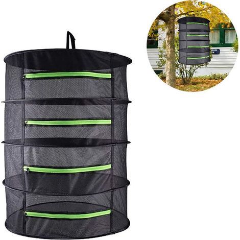 Filet De Séchage Étendoir À Suspendre, Filet Suspendu Pliable Avec 4/6 Couches Pour Sécher Le Filet De Séchage Des Herbes, Avec Fermetures À Glissière-- (1/5)