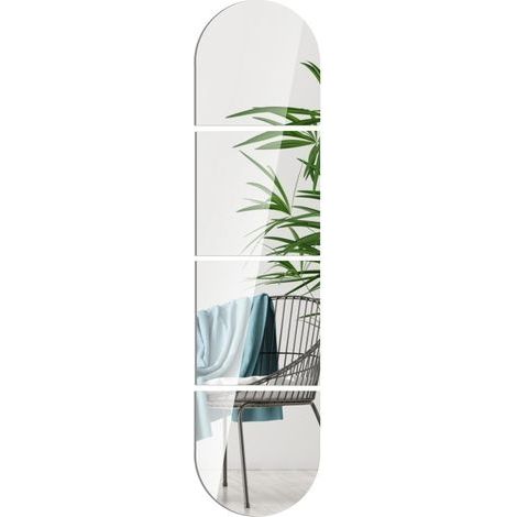 Lot de 4 miroirs muraux autocollants 30 cm – Miroirs en acrylique incassables – Installation facile sur surfaces lisses – Décoration intérieure (1/5)