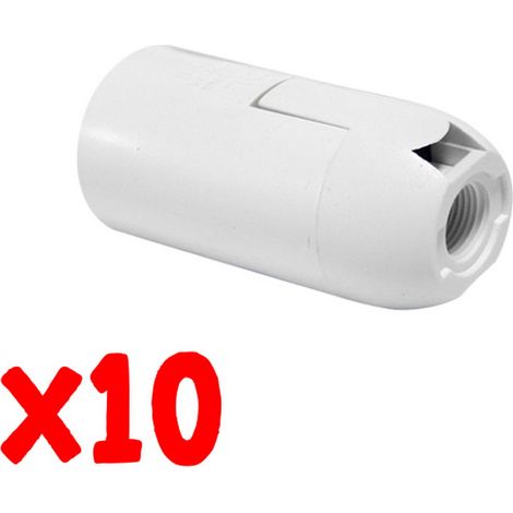 Alcapower, blister de 10 douilles E14 en PET blanc ignifugé, contacts en cuivre, tension maximale 250 V, courant nominal 2 A (1/2)