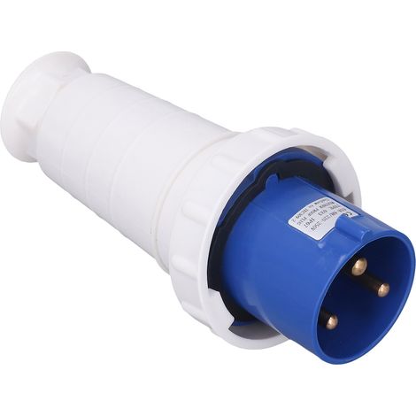Fiche industrielle 3 broches étanche IP67, prise électrique 220-250V 63A, coque PP, connecteur d'alimentation pour usage professionnel. (1/5)