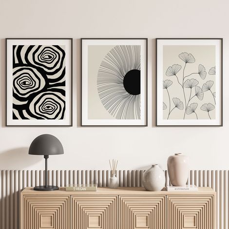 Lot de 3 Affiches / Posters Triptyque - Fleurs - 3 Affiches - 70x100 cm (Cadres non fournis) - Photo pleine page (1/5)