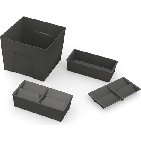 Boite multi usage - Matériau : Plastique - Décor : Anthracite - Largeur : 254 mm - Hauteur : 210 mm - Longueur : 254 mm - GOLLINUCCI (1/3)