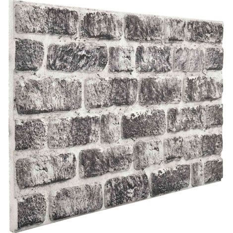 Wall Panels 10 pcs Dark Grey and White 100 x 50 cm EPS Foam vidaXL