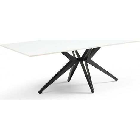 Table basse 120x60 cm céramique blanc pied étoile - OREGON 06 (1/5)