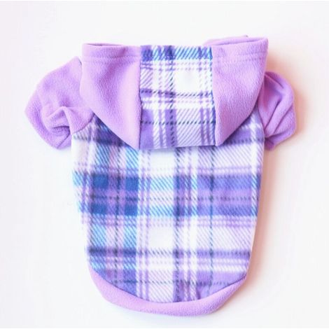 Vêtements pour chiens automne mode pull à capuche polaire petit chien bichon pull chaud（Violet M） (1/5)