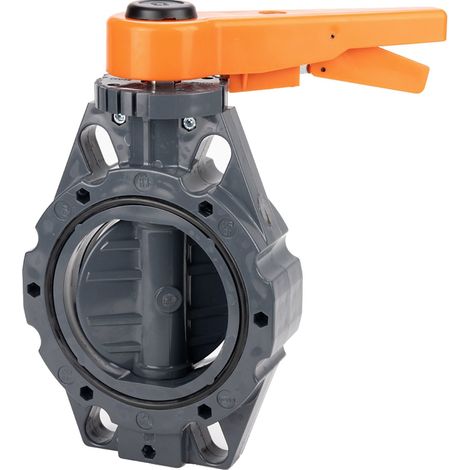 Vanne papillon PVC-U PN10/16 à oreilles de centrage EPDM -  Série 1100 Ø65