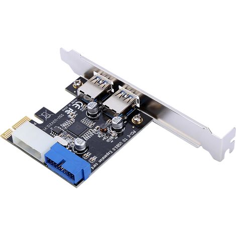 Carte d'extension PCIe vers USB 3.0 avec interface 19 broches en façade (1/5)
