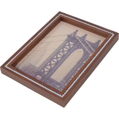 Cadre photo vintage, aspect exquis, couvercle transparent, ornement pour la décoration intérieure, cadeau de Noël, M (14,7 x 19,7 x 2 cm / 5,8 x 7,8 x 0,8 po) (1/5)