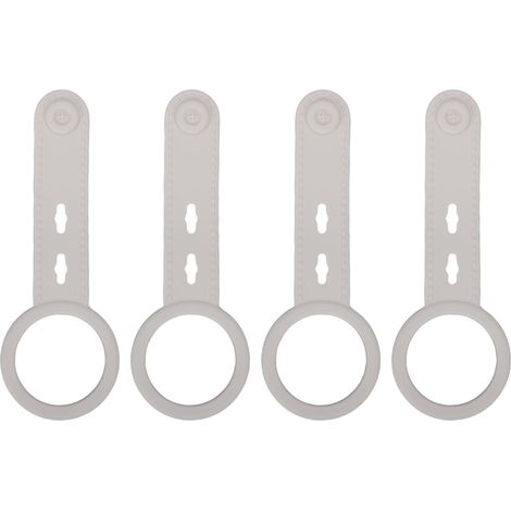 4 porte-serviettes de cuisine réglables en silicone, crochets de salle de bain et égouttoirs à vaisselle, idéaux pour les placards, les plaques de cuisson et les fours. Couleur blanc chaud. (1/5)