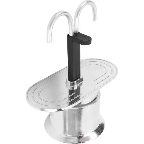 Cafetière italienne double tête alliage aluminium, mini machine 2 tasses, facile utilisation nettoyage, bricolage maison (1/4)