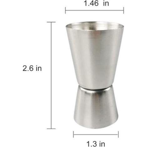 Doseur À Cocktail - Acier Inoxydable - Double Mesure - Compact - Pour Bar Maison Et Professionnel - 1 Pièce (1/4)