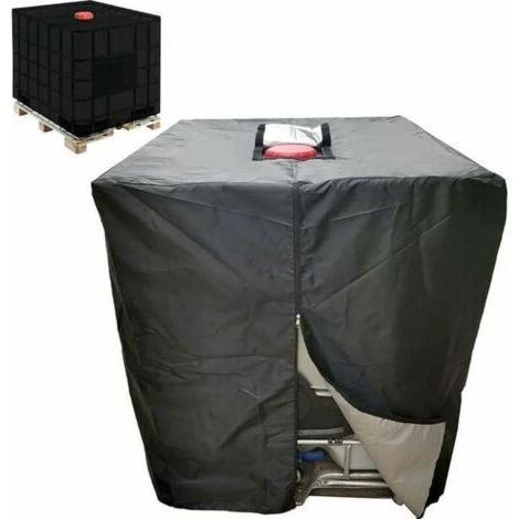 Plane für 1000L IBC-Container, UV- und reißfest, mit winddichtem Reißverschluss. (1/5)