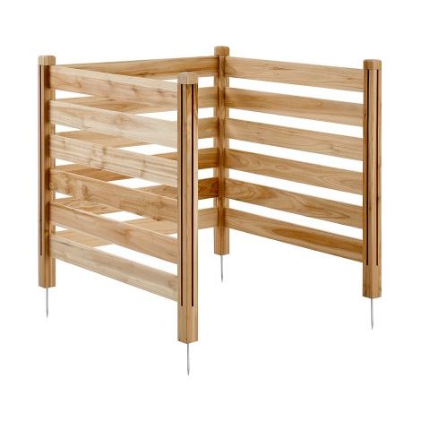 Valla de Madera 914 x 914 mm, Valla de Listones de 3 Paneles, Cerramiento con Estacas de Metal, Valla de madera para Exteriores para Decoración de Jardín, Aire Acondicionado, Equipo de Piscina (1/5)