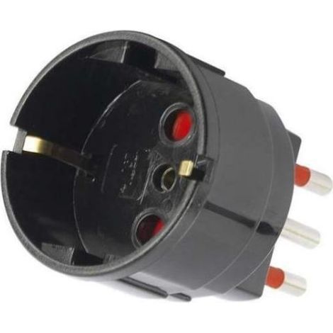 Rosi adaptateur schuko 10/16a socket et 16a plug noir - rs7701n