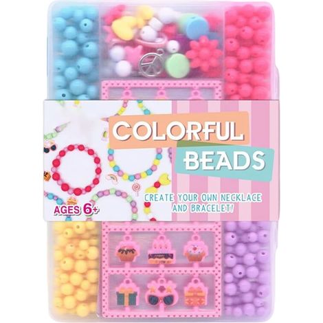 Perles pour Fabrication de Bijoux,Kit De Perles Pour Fabrication De Bracelets Activités De Création Manuelle Fournitures Arts Loisirs Cadeau pour Filles Garçons Fils (1/5)