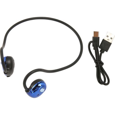 Casque audio à conduction aérienne ouvert Bluetooth 5.3 sans fil pour sport, course, cyclisme, randonnée, conduite, bleu (1/5)
