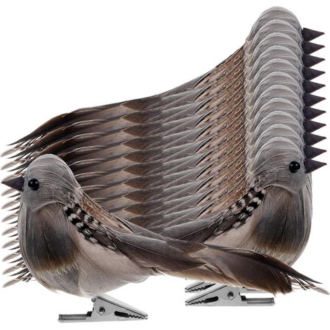 12stücke Künstliche Vogelfiguren Smalle Dekorative Vogelmodelle Aus Hochwertigem Material For (1/5)