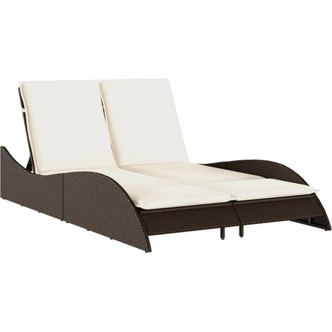 Maison Exclusive - Tumbona con cojines ratán sintético marrón 114