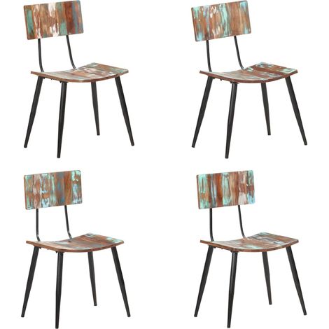 vidaXL Sillas de comedor 4 unidades madera maciza reciclada (1/5)