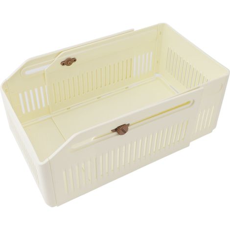Boîte de Rangement Rétractable 20x28-45x15,5cm, Empilable Pliable, PP ABS, pour Placard Cellier Cuisine, Blanc (1/5)