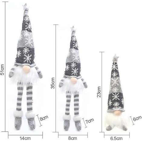 3pcs Gnome De Noel Lumineux, SuéDois Faits à La Main De Pere Pour Decoration De Table Noel Et Noel Interieur Maison (1/4)