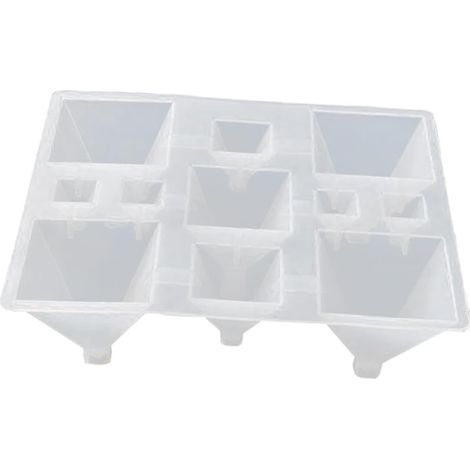 Molde de silicona piramidal de 11 cuadrículas para resina epoxi cristalina DIY (1/5)