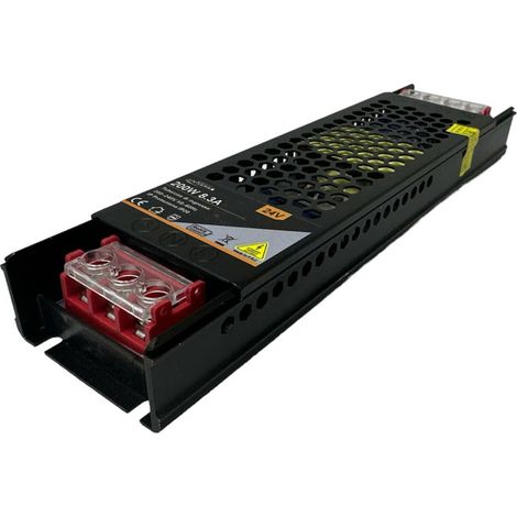 Alimentatore slim stabilizzato 24v 200 watt switch trasformatore 8.3 mha per videosorveglianza e led (1/4)