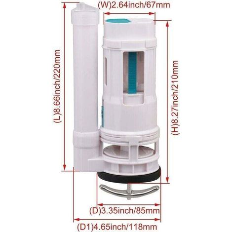 Valve de vidange de toilette monobloc, ensemble de valve de sortie de toilette à double bouton, accessoires de réservoir d'eau de salle de bains