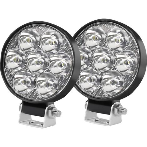2.5 Pouces 24W Rond Phare De Travail Led 12v 24v. 2PCS Mini Phare De Travail Led IP68 6500K. Pour VéHicules Tout Terrain Voitures ATV UTV SUV. Camions. Motos. Machines Agricoles. Tracteur