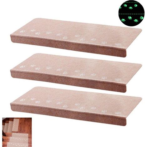 3 Tappetini per scale Tappetini per scale antiscivolo Tappetini per scale fluorescenti Tappetini per scale antiscivolo Tappetini per scale beige che si illuminano al buio (1/5)