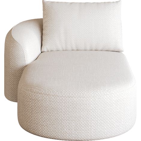 Fauteuil-Lit Convertible - 1 Place - Confort Moelleux - Tissu - 168 x 106 x 85 cm - Design Moderne - Blanc - Idéal Salon & Chambre (1/5)