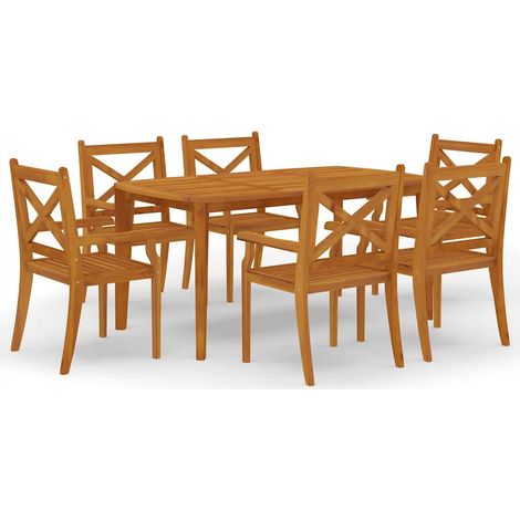 Maison Exclusive - Set da Pranzo per Giardino 7 pz in Legno Massello di Acacia (1/5)
