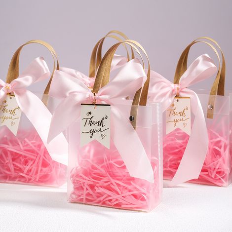 Lot de 4 sacs cadeaux 20157 cm pour la Saint-Valentin, élégants cadeaux de mariage et d'anniversaire, sacs cadeaux transparents, sacs de transport, sacs cadeaux de Noël en raphia (1/4)