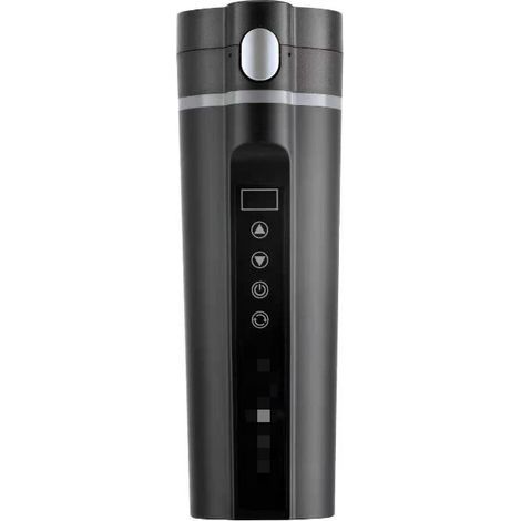 Smart car kettle, portable car water heater, double-walled vacuum insulated cup, electric car kettle, electric travel mug, portable mug, car coffee heater, car heated cup, black. (1/5)