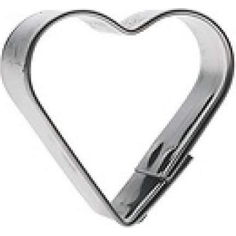 Emporte-pièce Coeur - Hauteur 75 mm - Acier Inoxydable Brossé - Pour Cuisines Professionnelles et Domestiques - Lot de 1