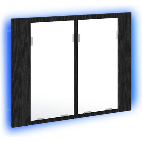 Maison Exclusive - Badezimmerspiegelschrank Schwarz Eichen-Optik