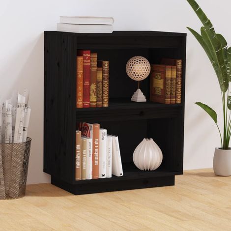 vidaXL Mobile Consolle Nero 60x34x75 cm in Legno Massello di Pino (1/5)