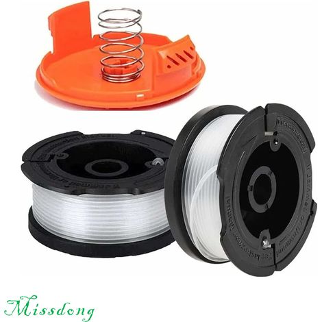 Ersatzteile für Nylonfadenspule, Black and Decker A6481 A6485 AF-100 Kantenschneider (Fadenlänge 9,1 m, Durchmesser 0,65 mm) (Black & Decker AF-100, 2 Stück) (1/5)