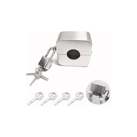 2 capuchons antigel acier inox 304 – Avec cadenas intégré – Empêche le vol et le gel du robinet extérieur (1/5)