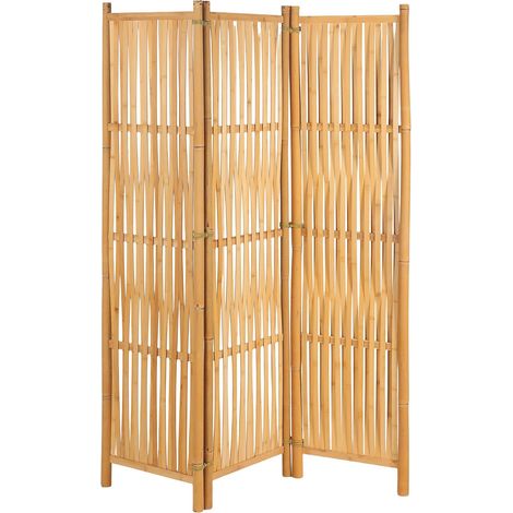 Relaxdays Paravent, 3-teilig, faltbarer Raumtrenner, H x B: 170 x 126 cm, Bambus, Wohnzimmer, Trennwand innen, natur (1/5)