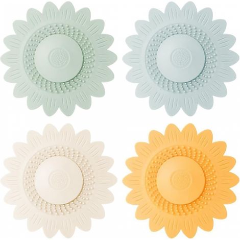Lot de 4 bouchons baignoire universels en silicone, bonde de douche (1/5)