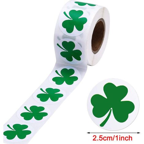 St. Patrick's Day Aufkleber, Kleeblatt-Aufkleber, selbstklebende Etiketten, Basteldekoration, Kleeblatt-Etiketten (1/5)