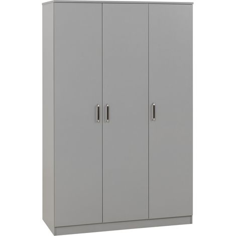 Dakota 3 Door Wardrobe - L48 x W110 x H175 cm - Light Grey