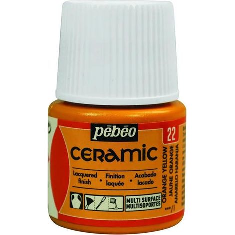 Pebeo Pittura ceramica giallo arancio 45 ml lucida opaca