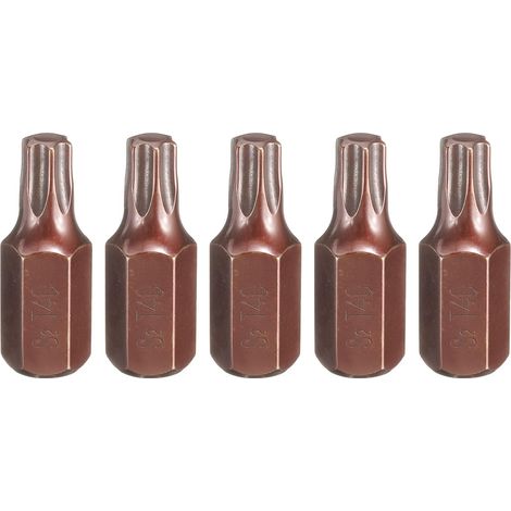 5Pcs T40 Embout de Tournevis Torx 10mm Tige Hexagonale 30mm Longueur Acier S2 Embouts de Tournevis Hexagonaux à Tête Hexagonale à 6 Pans de Sécurité Inviolables (1/5)