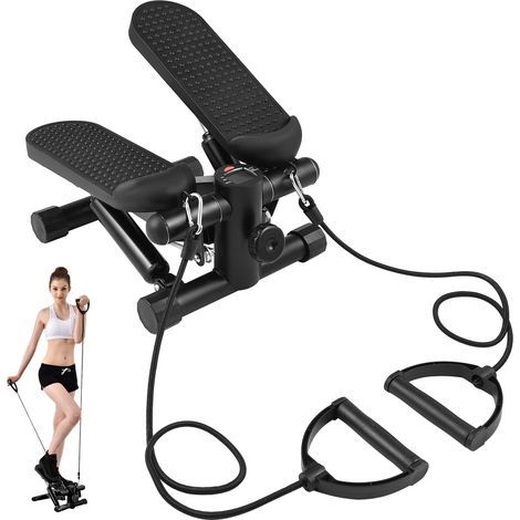 Mini Stepper For Exercise At Home With Resistance Bands LCD Display Capacity 100kg Stair Stepper (1/5)