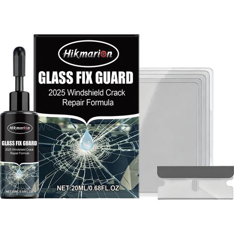 Glaspflegeset für Autoscheiben – Rissreparaturflüssigkeit für bessere Sicht – 20 ml x 1 + Werkzeug x 1 + Härtungsfolie x 5 -- BIEMMEDUE (1/5)