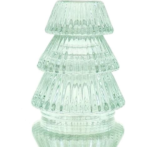 Stabkerzenhalter Baumform Hellgrün Ø 6,4 cm Höhe 7,8 cm - Glas (1/2)