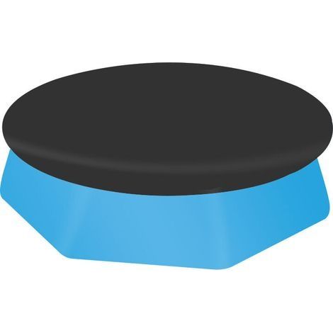 Bache Piscine Ronde pour Piscine Ronde 244 cm, Couverture de Piscine, Matériau Amélioré, Plus épais et Durable, Résistant à la Poussière et aux Feuilles, Facile à Installer, noir (244cm) (1/4)